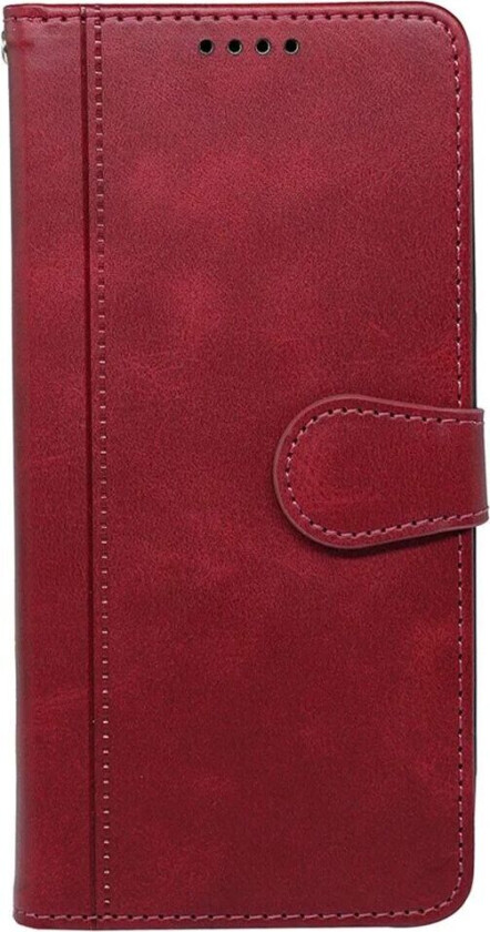 iPhone 16 Pro Kunst Skinn Flip Deksel med Lommebok og Stativfunksjon - Rød