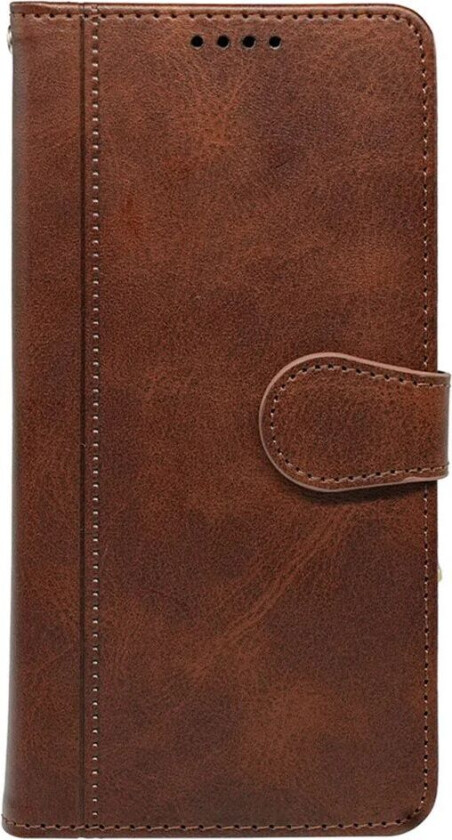 iPhone 16 Pro Kunst Skinn Flip Deksel med Lommebok og Stativfunksjon - Brun