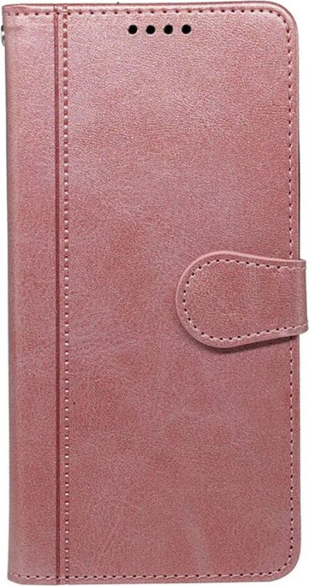 iPhone 16 Kunst Skinn Flip Deksel med Lommebok og Stativfunksjon - Rose Gold