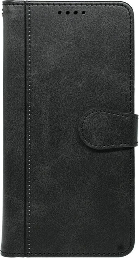 iPhone 16 Kunst Skinn Flip Deksel med Lommebok og Stativfunksjon - Svart