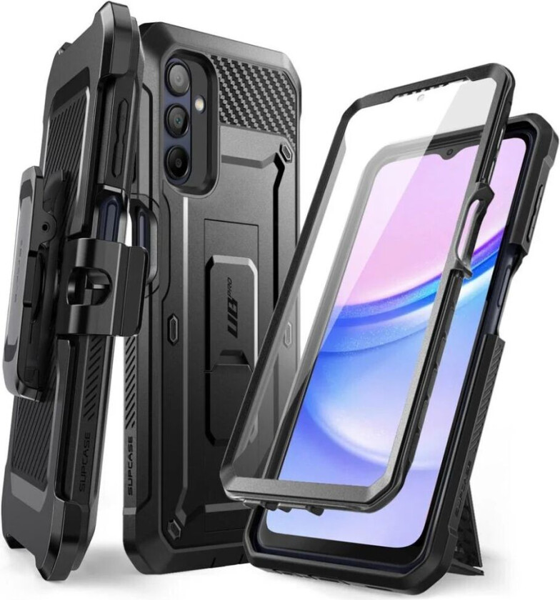 Samsung Galaxy A15 / A15 (5G) SUPCASE Unicorn Beetle Pro Deksel med Skjermbeskytter Svart