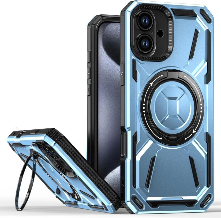 iPhone 16 Plus Bakdeksel med Magnetisk Kickstand - MagSafe Kompatibel - Blå