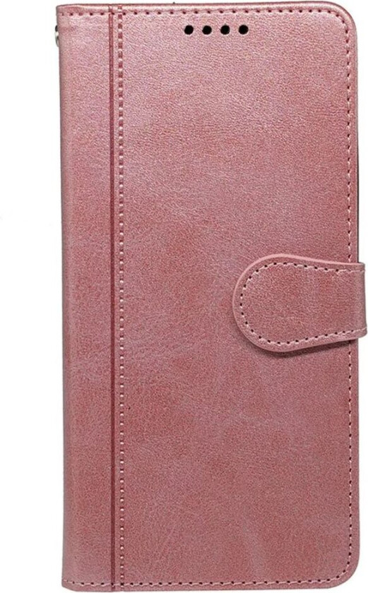 iPhone 16 Pro Kunst Skinn Flip Deksel med Lommebok og Stativfunksjon - Rose Gold