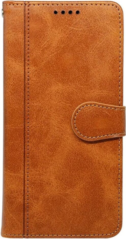 iPhone 16 Kunst Skinn Flip Deksel med Lommebok og Stativfunksjon - Lys brun