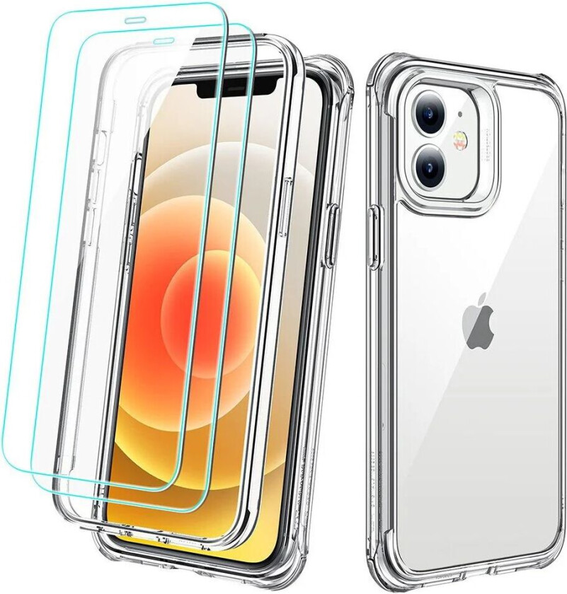 iPhone 12 Mini ESR Beskyttelsessett med Deksel & 2 Skjermbeskyttere - Gjennomsiktig