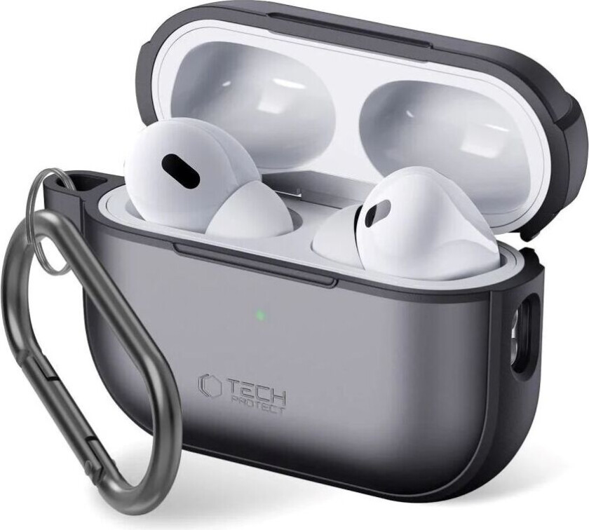 Tech-Protect MagMat Apple AirPods Pro (1. & 2. generasjon) Deksel med Karabinkrok - Matt Svart