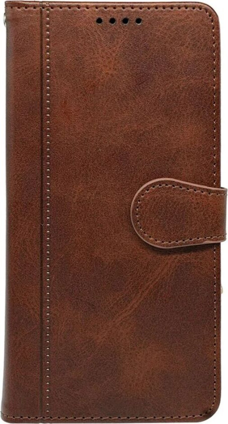 iPhone 16 Kunst Skinn Flip Deksel med Lommebok og Stativfunksjon - Brun