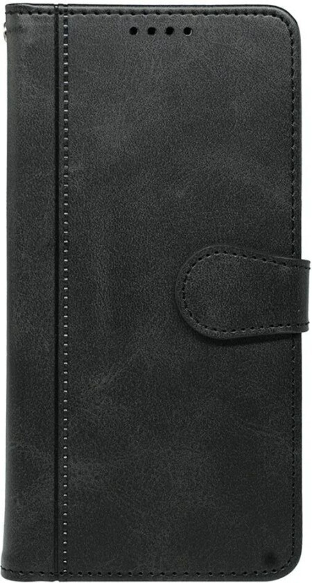 iPhone 16 Pro Kunst Skinn Flip Deksel med Lommebok og Stativfunksjon - Svart