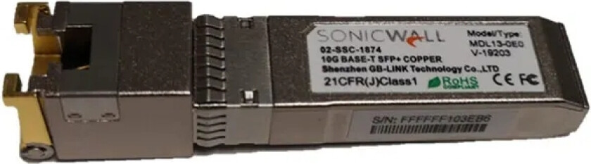 Sonicwall - Sfp+ Transceivermodul - 10 Gige - 10Gbase-T - Rj-45