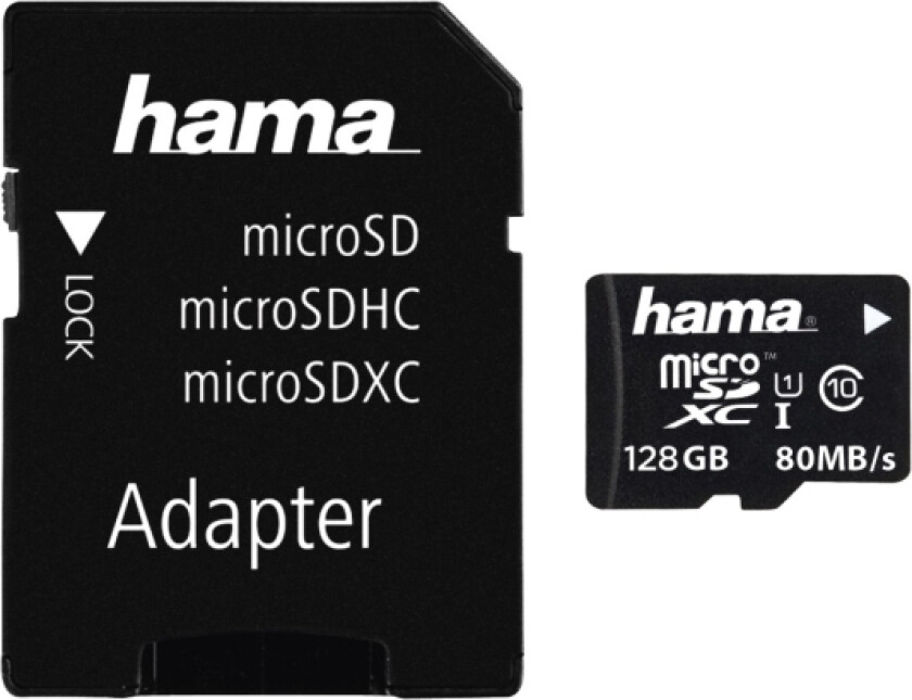 128Gb Microsdxc, 128 Gb, Microsdxc, Klasse 10, Uhs-I, 80 Mb/S, Svart