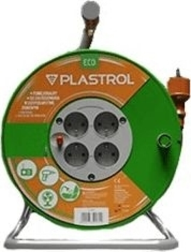 Plastrol Skjøteledning Standard Line 40M H05vv-F 3X1,5 4Xgs 16A Oransje (W-98950)