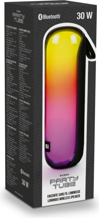 Bigben Party Luminous Loudspeaker Bt 30W Sd Aux Usb Lights Effects Black Partybttubebk