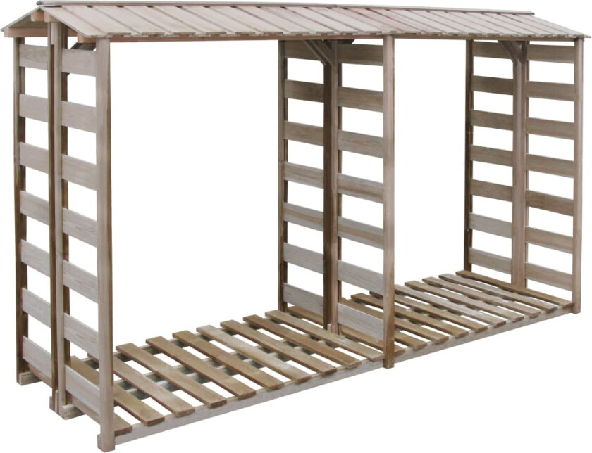 Vedskjul 300x90x176 cm impregnert furu