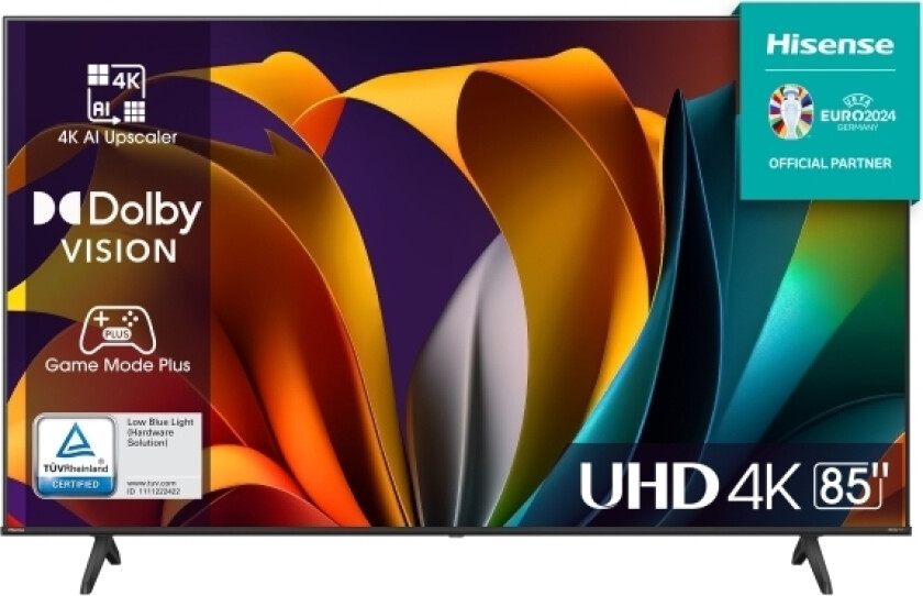 Hisense 85A6n, 2,16 M (85"), 3840 X 2160 Pixlar, Led, Smart-Tv, Wi-Fi, Svart