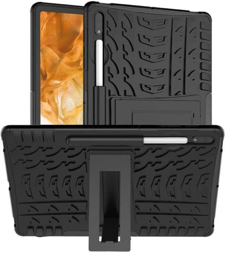 Støtsikker deksel med stativ Samsung Galaxy Tab S7 FE - Sort