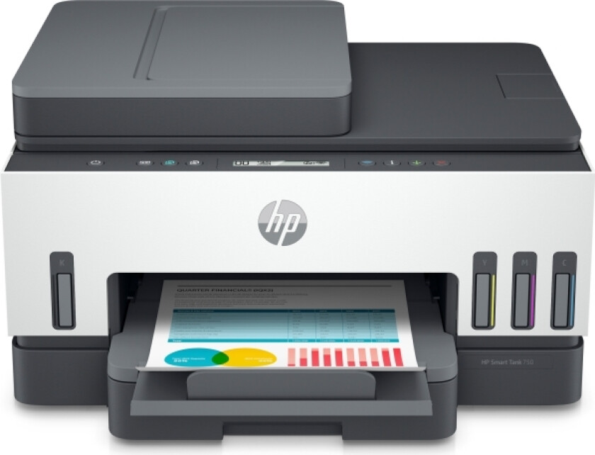 Hp Smart Tank 750 All-In-One - Multifunksjonsskriver - Farge - Ink-Jet - Påfyllbar - Letter A (216 X 279 Mm)/A4 (210 X 297 Mm) (Original) - A4/Legal