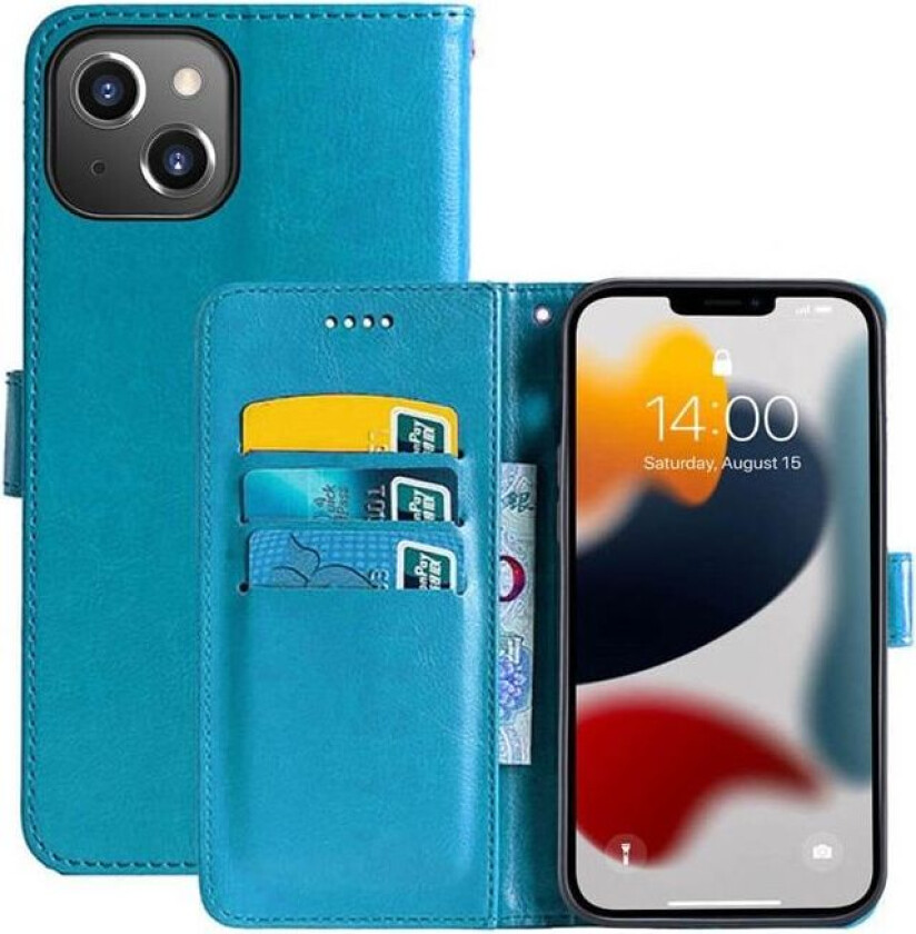Apple iPhone 13 Lommebokdeksel 3-kort : Farge - Lyse blå