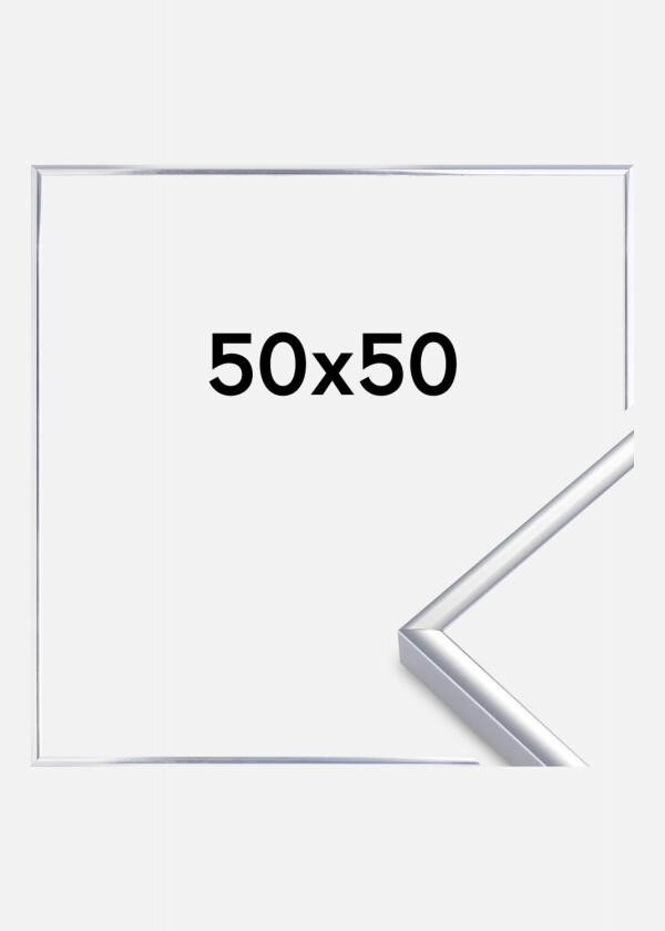 Ramme Aluminium Akrylglass Blank Sølv 50x50 Cm