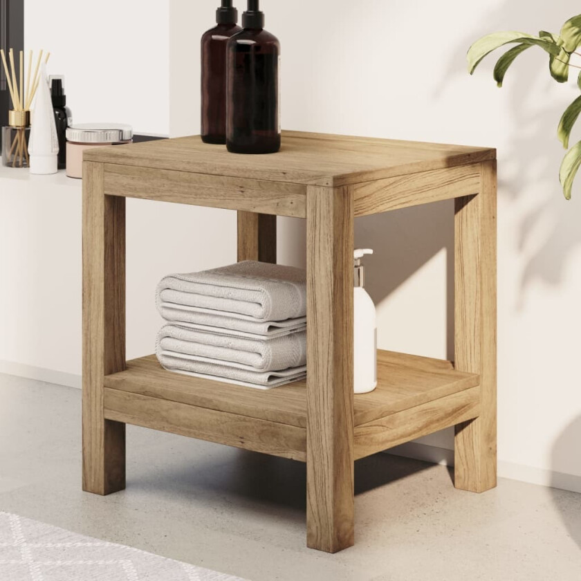 Sidebord til baderom 45x35x45 cm heltre teak