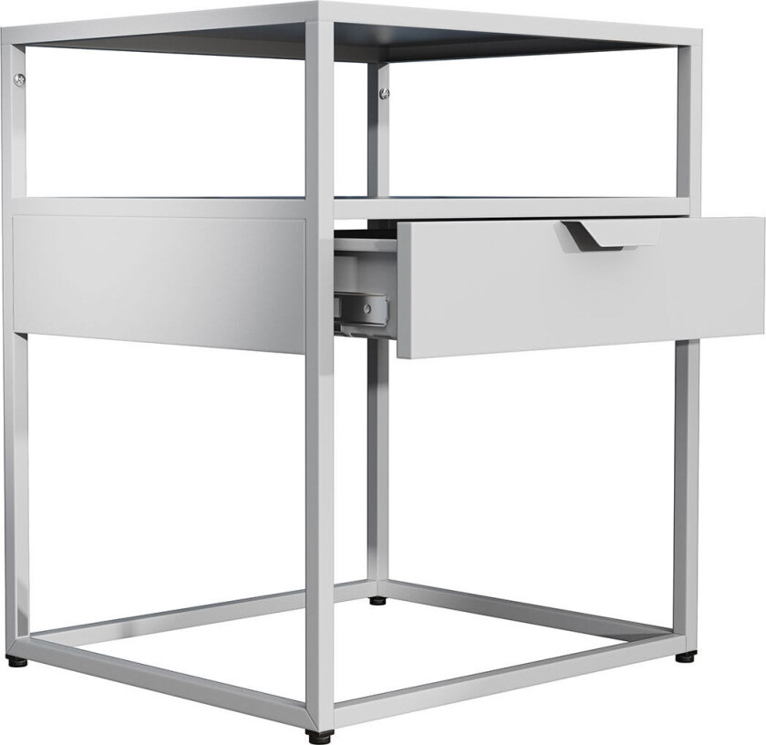 FlokasM nattbord 1 skuff hvit.