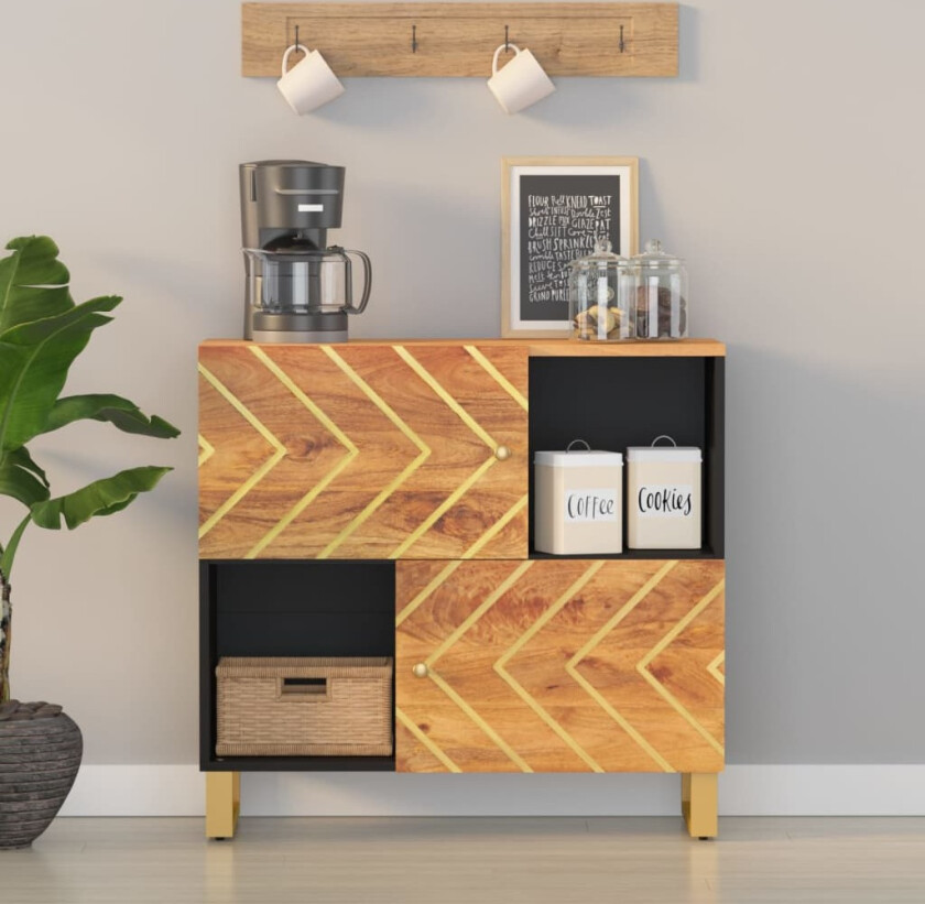 TV-benk brun og svart 80x33,5x75 cm heltre mango