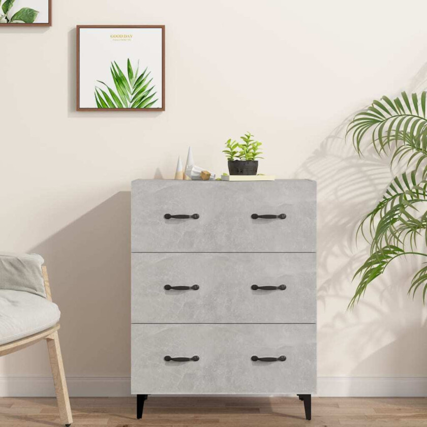 Skjenk betonggrå 69,5x34x90 cm konstruert tre