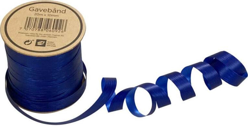 Gavebånd 20m x 10mm mørk blå