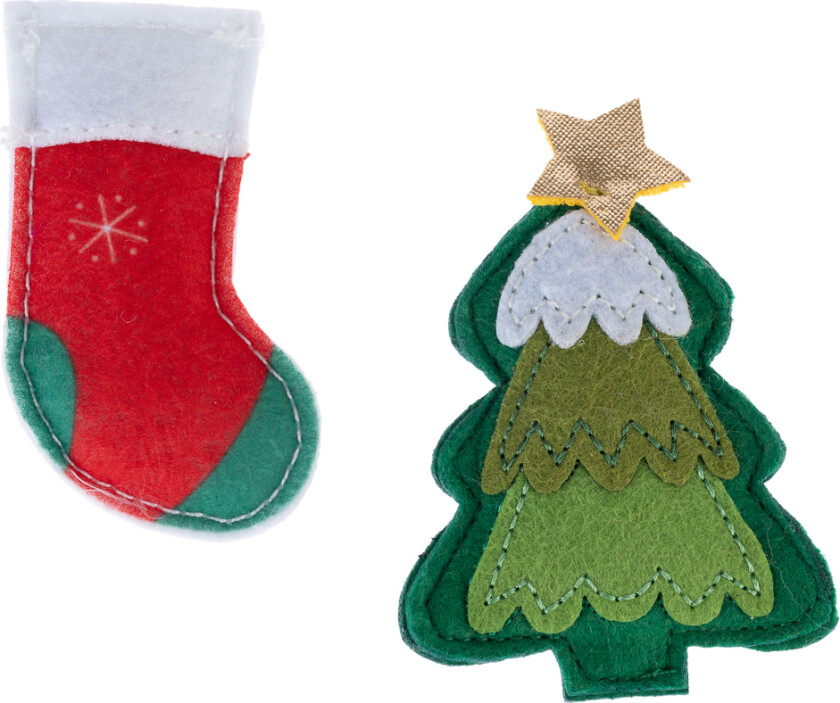 kattelekesett med juletre og sokk - 2-delt sett
