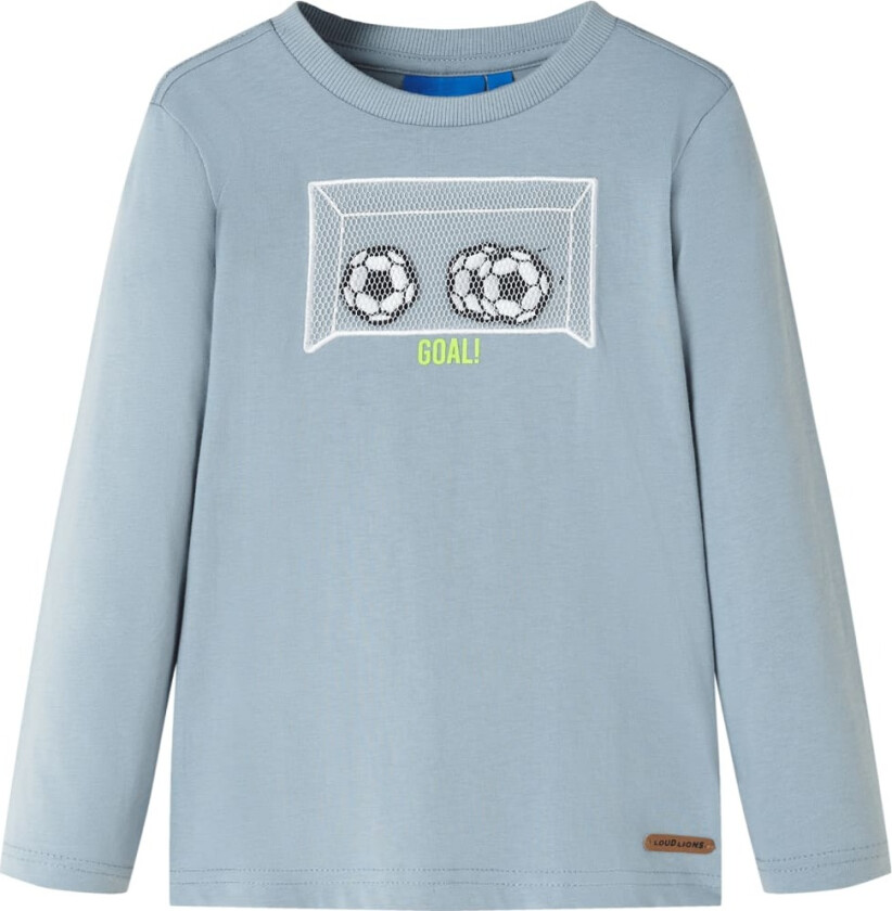 T-skjorte for barn med lange ermer lyseblå 116
