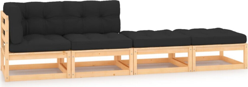 Hagesofagruppe med puter 4 deler heltre furu