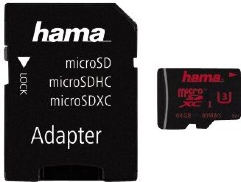 - Flashminnekort (Microsdxc Til Sd-Adapter Inkludert) - 64 Gb - Uhs Class 3 - Microsdxc Uhs-I