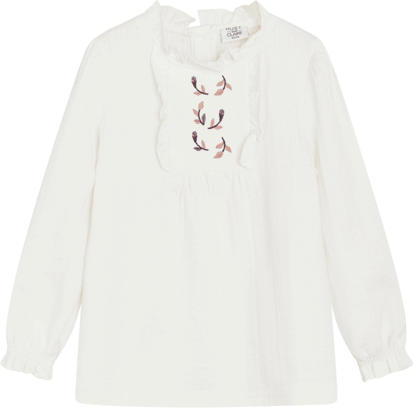 Hust & Claire Alma genser med volanger, sugar