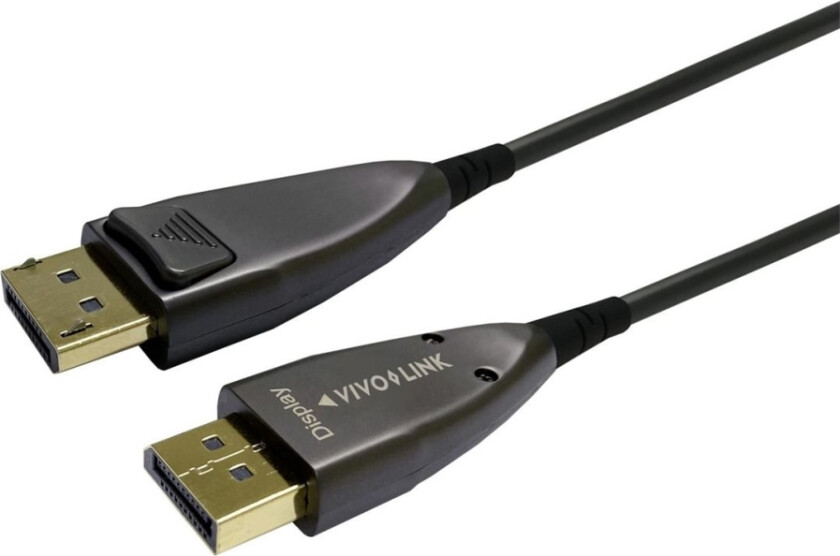 Vivolink Pro - Displayport-Kabel - Displayport (Hann) Til Displayport (Hann) - Displayport 1.4 - 70 M - 8K 60Hz Støtte - Grå, Svart