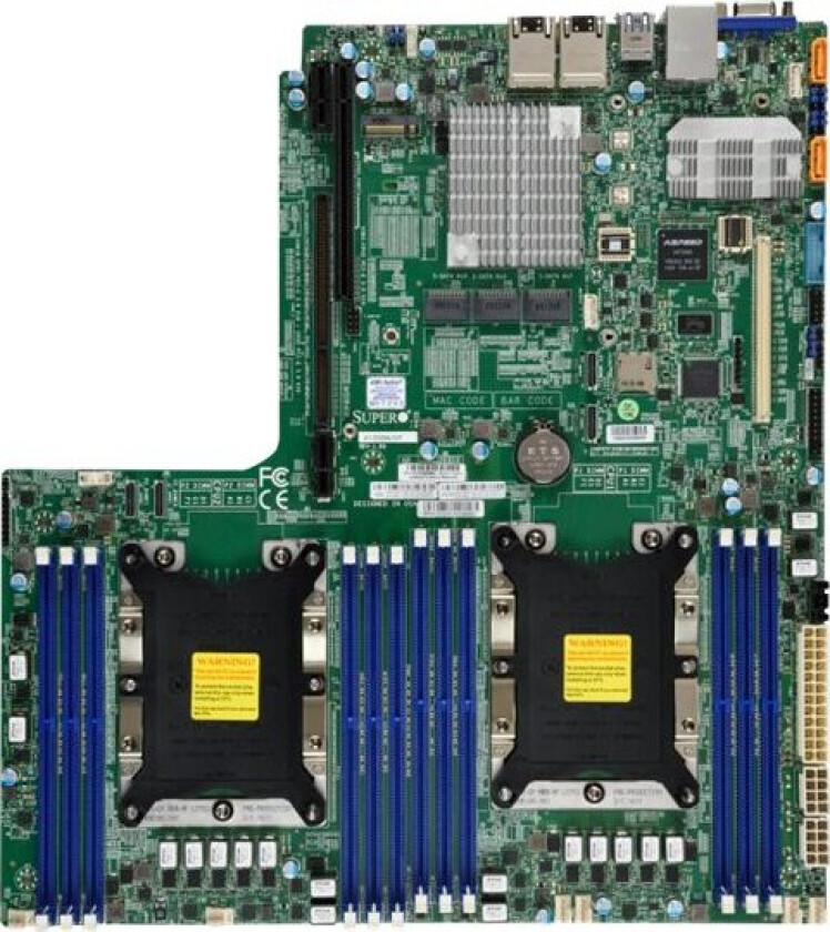 Supermicro X11ddw-Nt - Hovedkort - Socket P - 2 Støttede Cpu-Er - C622 Chipset - Usb 3.0 - 2 X 10 Gigabit Lan - Innbygd Grafikk