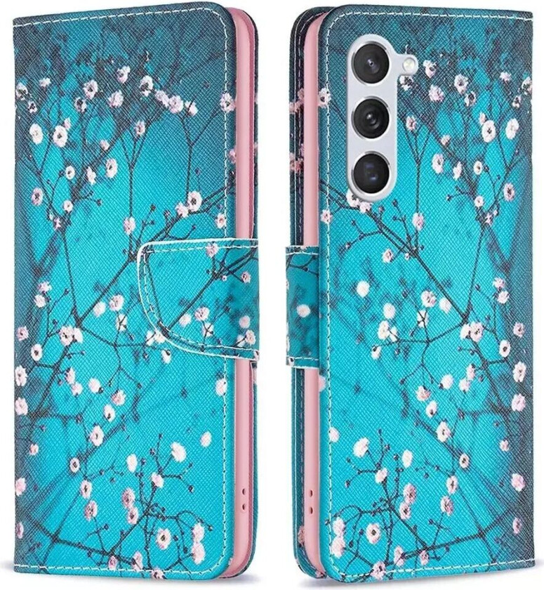 Samsung Galaxy S23 Flipdeksel Med Stor Lommebok i PU Skinn - Blomster