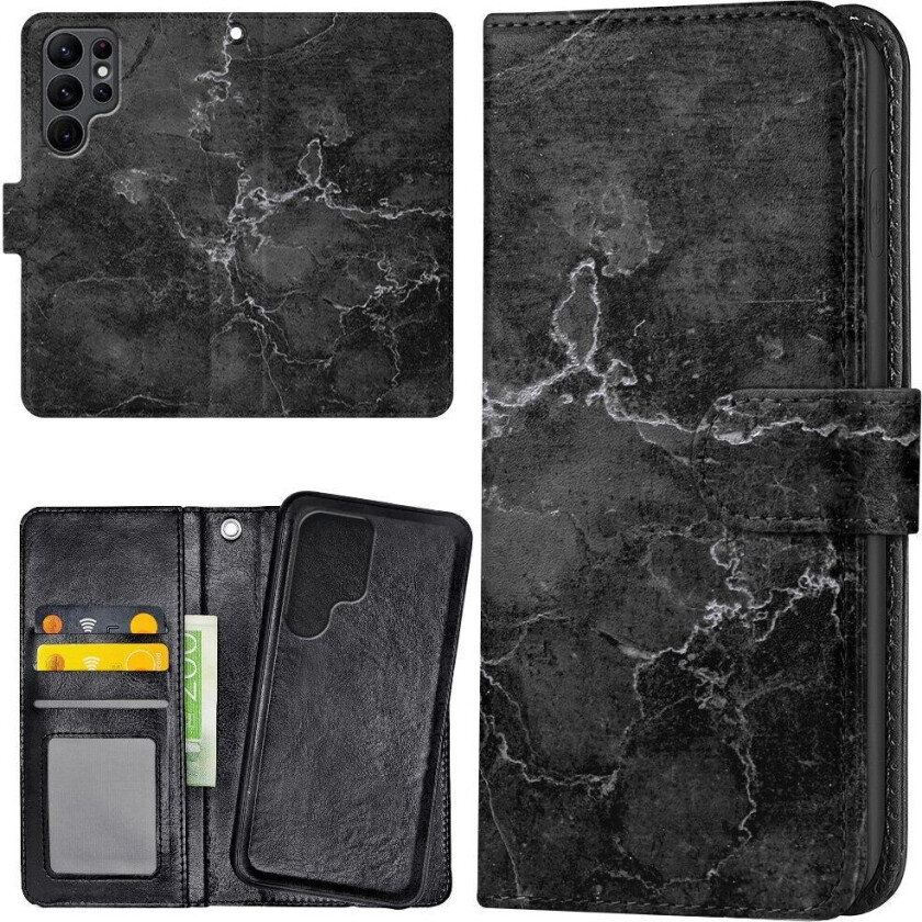 Samsung Galaxy S23 Ultra - Lommebok Deksel Marmor