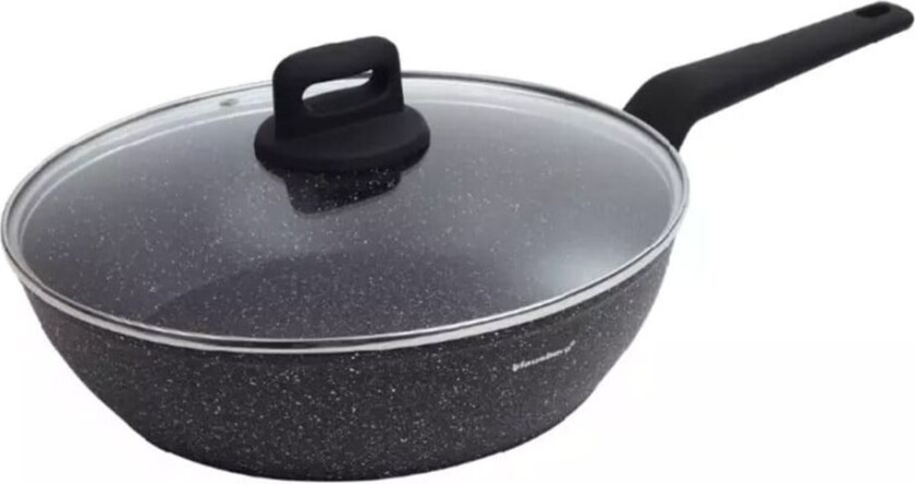 Marmor stekepanne med lokk, 28 cm