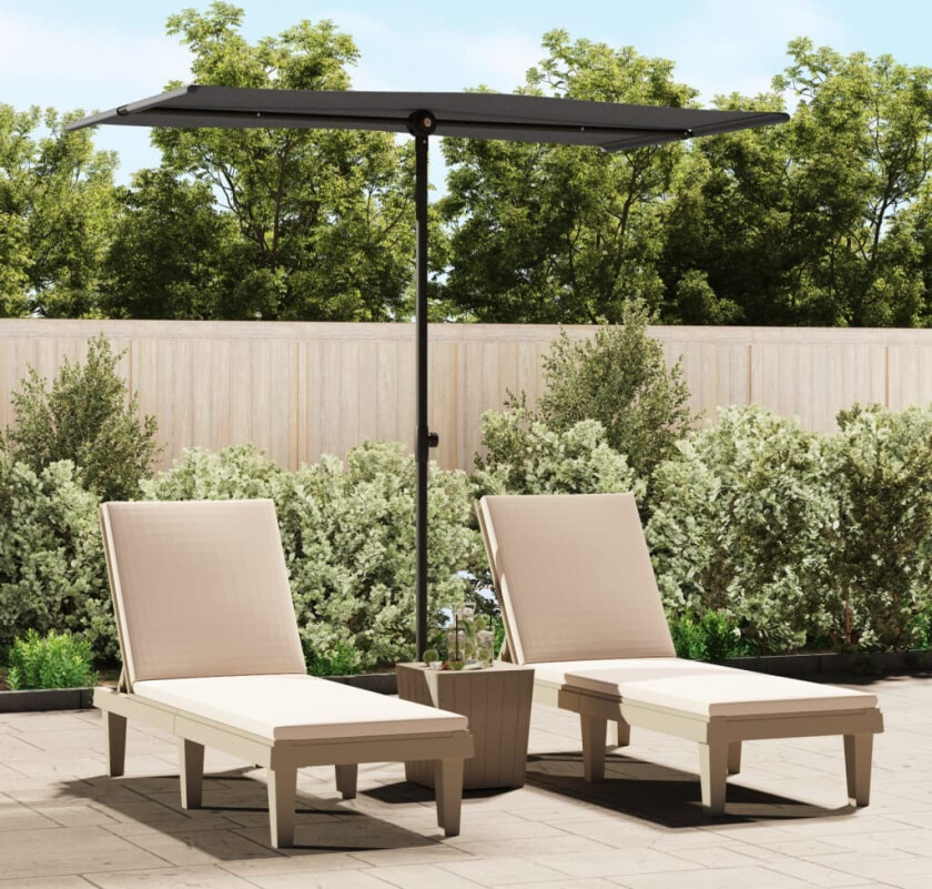 Parasoll med aluminiumsstang 180x110 cm antrasitt