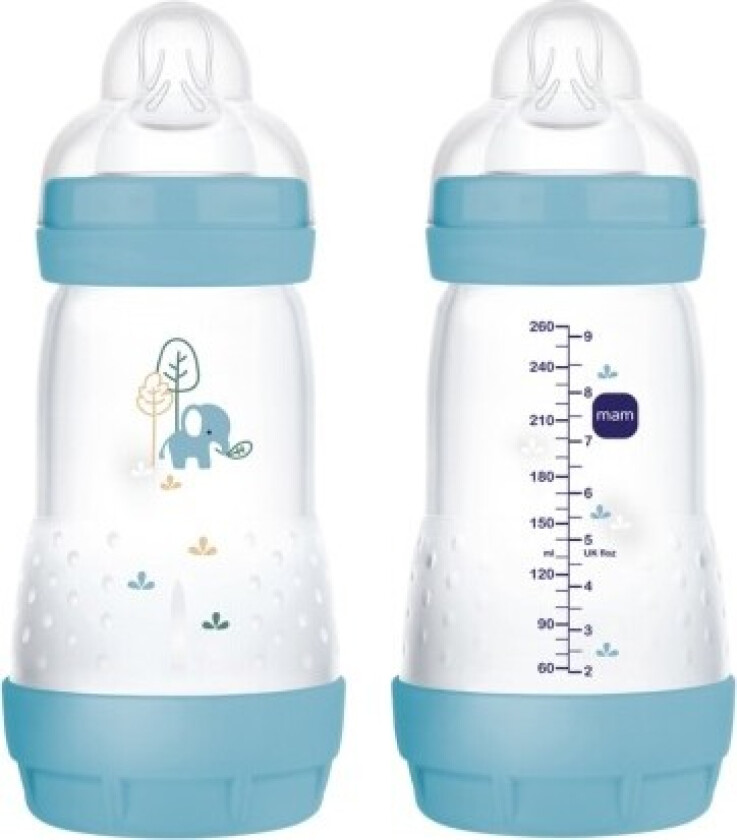 Mam, Easy Start Anti-colic, 260 Ml., Blå, 2-pk
