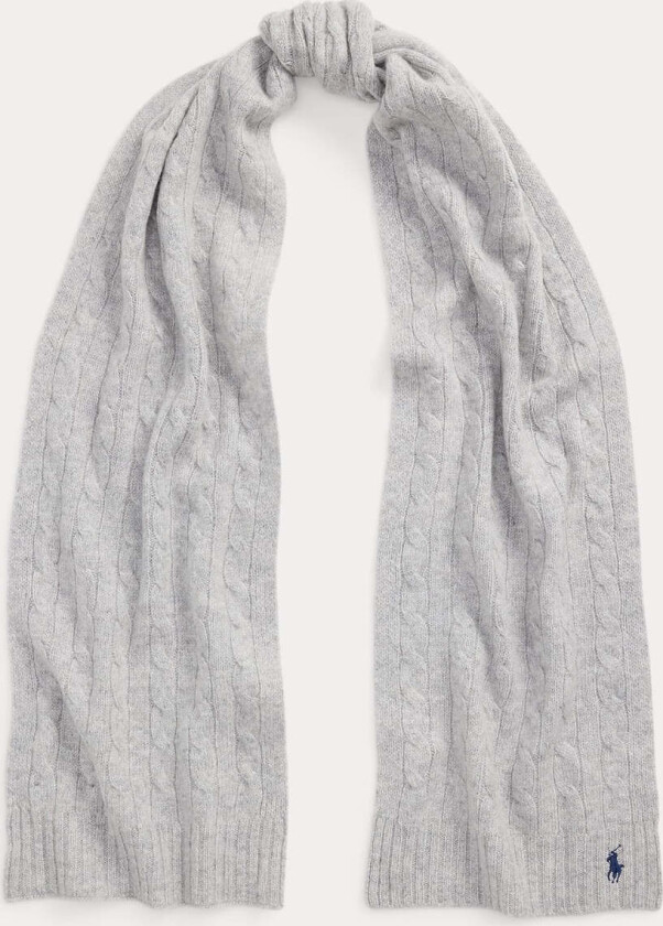 CABEL-KNIT WOOL-CASHMERE SCARF Grå