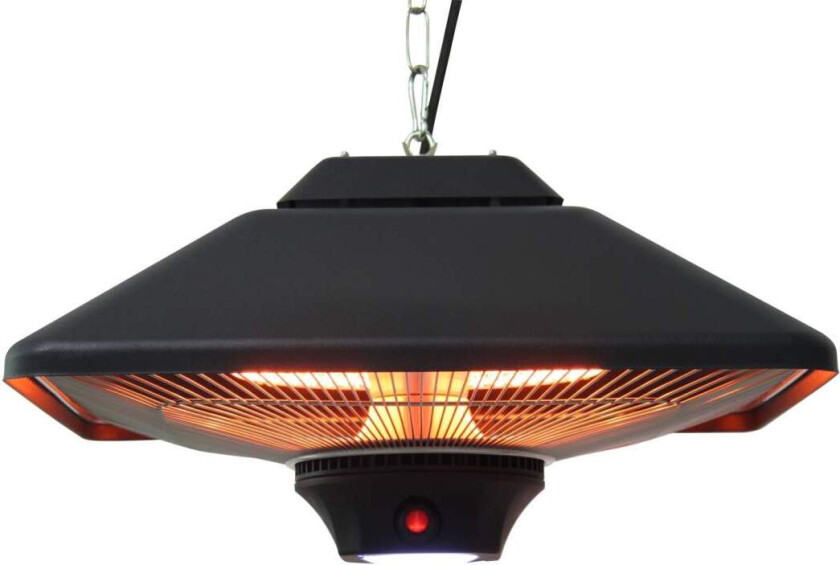 Terrassevarmer takvarmer fjernkontroll LED-belysning 2000W 43x43x25cm