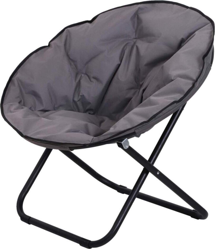 Sammenleggbar stol sammenleggbar campingstol, polstret stol, metall + Oxford-stoff, grå, 80x80x75 cm