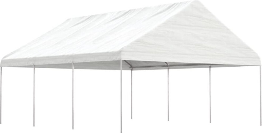 Paviljong med tak hvit 6,69x5,88x3,75 m polyetylen