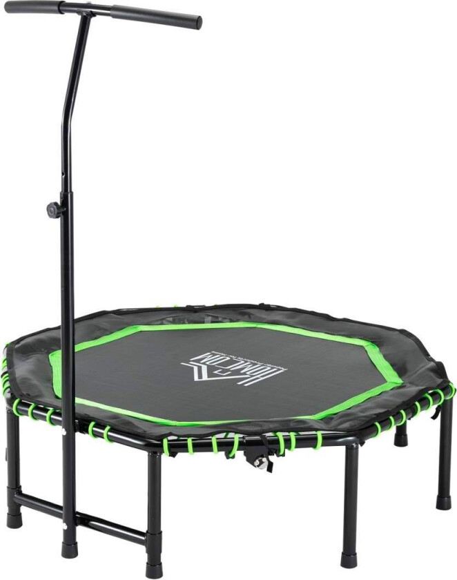 Fitness Trampoline med justerbart håndtak Trampoline for barn Voksne Hagetrampolin sammenleggbar stål 122x122x122-138cm