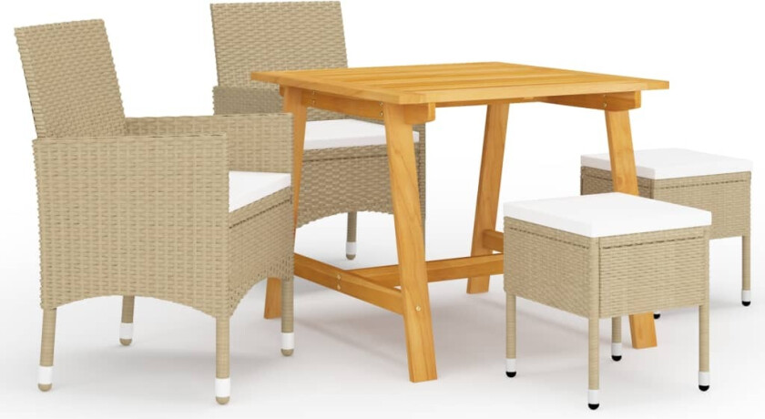 Utendørs spisestue 5 deler beige