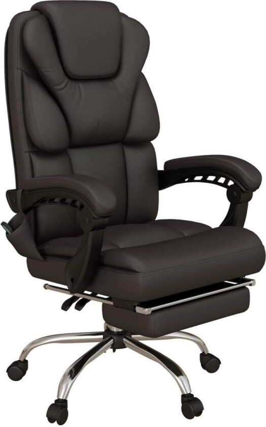 Høydejusterbar kontorstol med massasjefunksjon, ergonomisk skrivebordsstol, lederstol, opptil 120 kg, svart