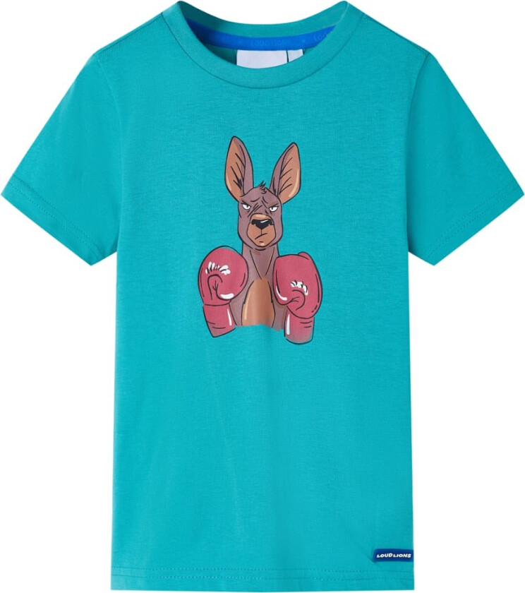 T-skjorte for barn med korte ermer mørkemynte 128