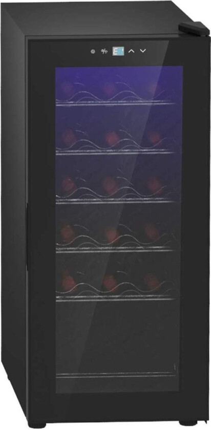 Bilde av Vinkjøleskap, kompressor for 18 flasker, 50 L drikkekjøleskap med glassdør, 5-18°, flaskekjøleskap med berøringsbryter