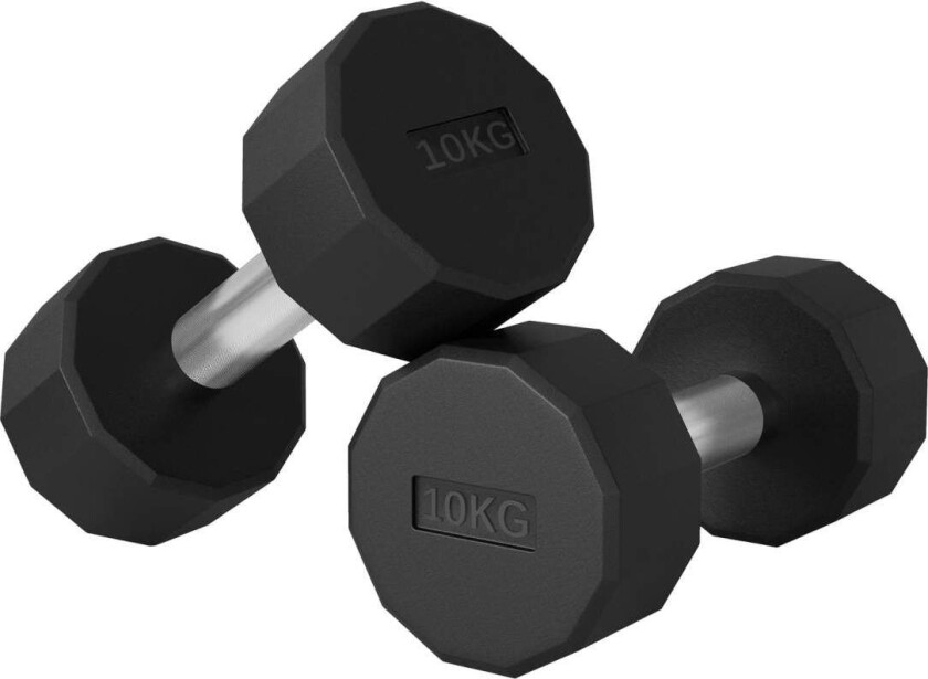 Dumbbell sett 20 kg, metall manual sett, sett med 2 sklisikre manualer, for styrketrening og kondisjon, svart
