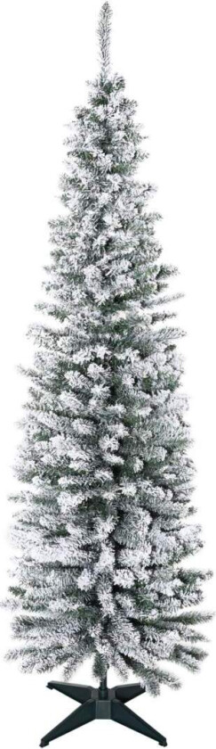 Kunstig juletre, 180 cm med kunstsnø, med 390 grenspisser, avtagbar sokkel, til julebord, innendørs, grønn